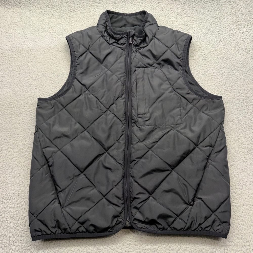 All in Motion 041094124 Mens Large Black Full Zip Activewear Quilted Puffer Vest